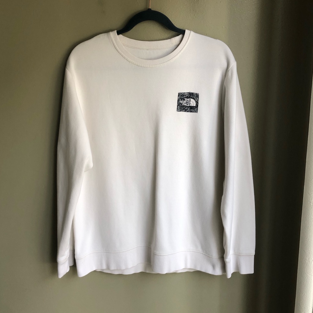The North Face Mens Regrind Crew Ss22 Logo Sweater 'White' Size: S